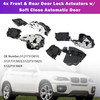 4x Front & Rear Door Lock Actuators for BMW X5 E70 07-12 X6 E71 08-14 w/ Soft Close Automatic Door