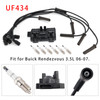 1x Ignition Coil + 6x Spark Plugs +6x  Wire Pack UF434 For Chevrolet GMC Pontiac Saturn