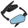 Black Blade-shape Rearview Mirror For Touring Cruiser Chopper Dyna Motorcycle