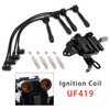 2003-2009 Hyundai Elantra Tiburon Tuscon L4 2.0L 1 Ignition Coil+4 Spark Plug+ Wires Pack UF419 Generic