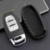 Leather Silicone Car Key Case Cover With Buckle For Audi