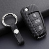 2008-2019 Audi A1 A3 S3 Q3 Q7 TT Leather Silicone Car Key Case Cover With Buckle Generic