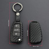 2008-2019 Audi A1 A3 S3 Q3 Q7 TT Leather Silicone Car Key Case Cover With Buckle Generic