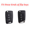 2013-2019 Skoda Octavia Kodiaq Karoq Leather Silicone Car Key Case Cover With Buckle Generic
