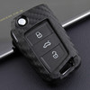 2013-2019 Skoda Octavia Kodiaq Karoq Leather Silicone Car Key Case Cover With Buckle Generic