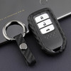 2013-2019 Honda Civic Accord Odyssey Leather Silicone Car Key Case Cover With Buckle Generic