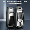 Aluminum Alloy TPU Black Car Key Case Cover With Buckle For Audi A6l A4l A3