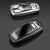 Aluminum Alloy TPU Silver Car Key Case Cover With Buckle For Audi A6l A4l A3