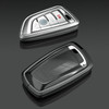 Aluminum Alloy TPU BLK Car Key Case Cover With Buckle For BMW X3 X1 X5