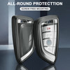 Aluminum Alloy TPU Silver Car Key Case Cover With Buckle For BMW X3 X1 X5