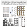 NON-AFM Lifters Kit Head Gasket Set Head Bolts Lifters & Guides for Chevy 5.3