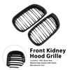 Front Kidney Hood Grille Grill For BMW E46 3 Series 4 Door 2002-2005 Gloss Black
