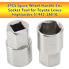 2PCS Spare Wheel Handle Cnc Socket Tool for Toyota Lexus Highlander 51942-28010