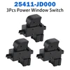 3Pcs Power Window Switch for Nissan Dualis Qashqai J10 Murano 3.5L 25411-JD000