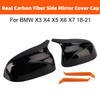 Real Carbon Fiber Side Mirror Cover Cap For BMW X3 X4 X5 X6 X7 2018-2021