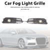 2PCS Car Front Bumper Fog Light Grille For Audi A6 C7 S-Line 2012-2014 W/LED