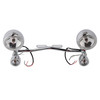 Motorcycle Beam Fog Lamp Custom Chrome W/ Bracket Fits For Racer Bobber Chopper