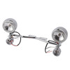 Motorcycle Beam Fog Lamp Custom Chrome W/ Bracket Fits For Racer Bobber Chopper