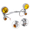 Motorcycle Beam Fog Lamp Custom Chrome W/ Bracket Fits For Racer Bobber Chopper