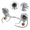 Motorcycle Beam Fog Lamp Custom Chrome W/ Bracket Fits For Racer Bobber Chopper