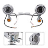 Motorcycle Beam Fog Lamp Custom Chrome W/ Bracket Fits For Racer Bobber Chopper