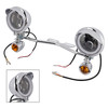 Motorcycle Beam Fog Lamp Custom Chrome W/ Bracket Fits For Racer Bobber Chopper