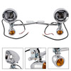 Motorcycle Beam Fog Lamp Custom Chrome W/ Bracket Fits For Racer Bobber Chopper