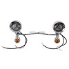 Motorcycle Beam Fog Lamp Custom Chrome W/ Bracket Fits For Racer Bobber Chopper