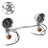 Motorcycle Beam Fog Lamp Custom Chrome W/ Bracket Fits For Racer Bobber Chopper
