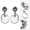 Motorcycle Beam Fog Lamp Custom Chrome W/ Bracket Fits For Racer Bobber Chopper