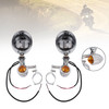 Motorcycle Beam Fog Lamp Custom Chrome W/ Bracket Fits For Racer Bobber Chopper