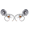 Motorcycle Beam Fog Lamp Custom Chrome W/ Bracket Fits For Racer Bobber Chopper