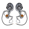 Motorcycle Beam Fog Lamp Custom Chrome W/ Bracket Fits For Racer Bobber Chopper