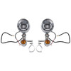Motorcycle Beam Fog Lamp Custom Chrome W/ Bracket Fits For Racer Bobber Chopper