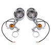 Motorcycle Beam Fog Lamp Custom Chrome W/ Bracket Fits For Racer Bobber Chopper