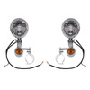 Motorcycle Beam Fog Lamp Custom Chrome W/ Bracket Fits For Racer Bobber Chopper