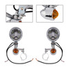 Motorcycle Beam Fog Lamp Custom Chrome W/ Bracket Fits For Racer Bobber Chopper