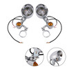 Motorcycle Beam Fog Lamp Custom Chrome W/ Bracket Fits For Racer Bobber Chopper