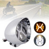 40W 5.75" Beam Headlight Fog Lamp Custom 4000Lm Chrome Fits For Racer Bobber