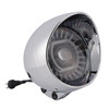 55W 5.75" Beam Headlight Fog Lamp Custom 4000Lm Chrome Fits For Racer Bobber