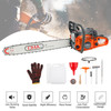 24" 68CC Gasoline Chainsaw Cutting Wood Gas Sawing Aluminum Crankcase Chain Saw