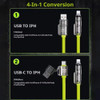 240W Fast Charging Atomic 4-in-1 Data Cable 2-in-2 Dual Type-C Cord For iPhone 5-17 And Samsung Android Phones Daily Use