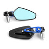 1 Pair Motorcycle 7/8" 22mm Blue Rear View Handle Bar End Side Rearview Mirrors
