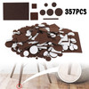 357 Piece Self-Stick Furniture Felt Pads for Hard Surfaces Brown
