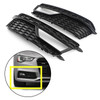 Pair Front Fog Lamp Black Trim Grills Grill Fit AUDI A5 S-Line S5 2013-2016