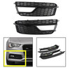 Pair Front Fog Lamp Black Trim Grills Grill Fit AUDI A5 S-Line S5 2013-2016