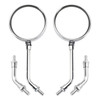 Pair Chrome Motorcycle Mirrors - Long & Short Stem 10mm For Kawasaki Z1 Z2 Style