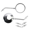 Pair Chrome Motorcycle Mirrors - Long & Short Stem 10mm For Kawasaki Z1 Z2 Style