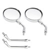 Pair Chrome Motorcycle Mirrors - Long & Short Stem 10mm For Kawasaki Z1 Z2 Style
