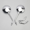 Pair Chrome Motorcycle Mirrors - Long & Short Stem 10mm For Kawasaki Z1 Z2 Style